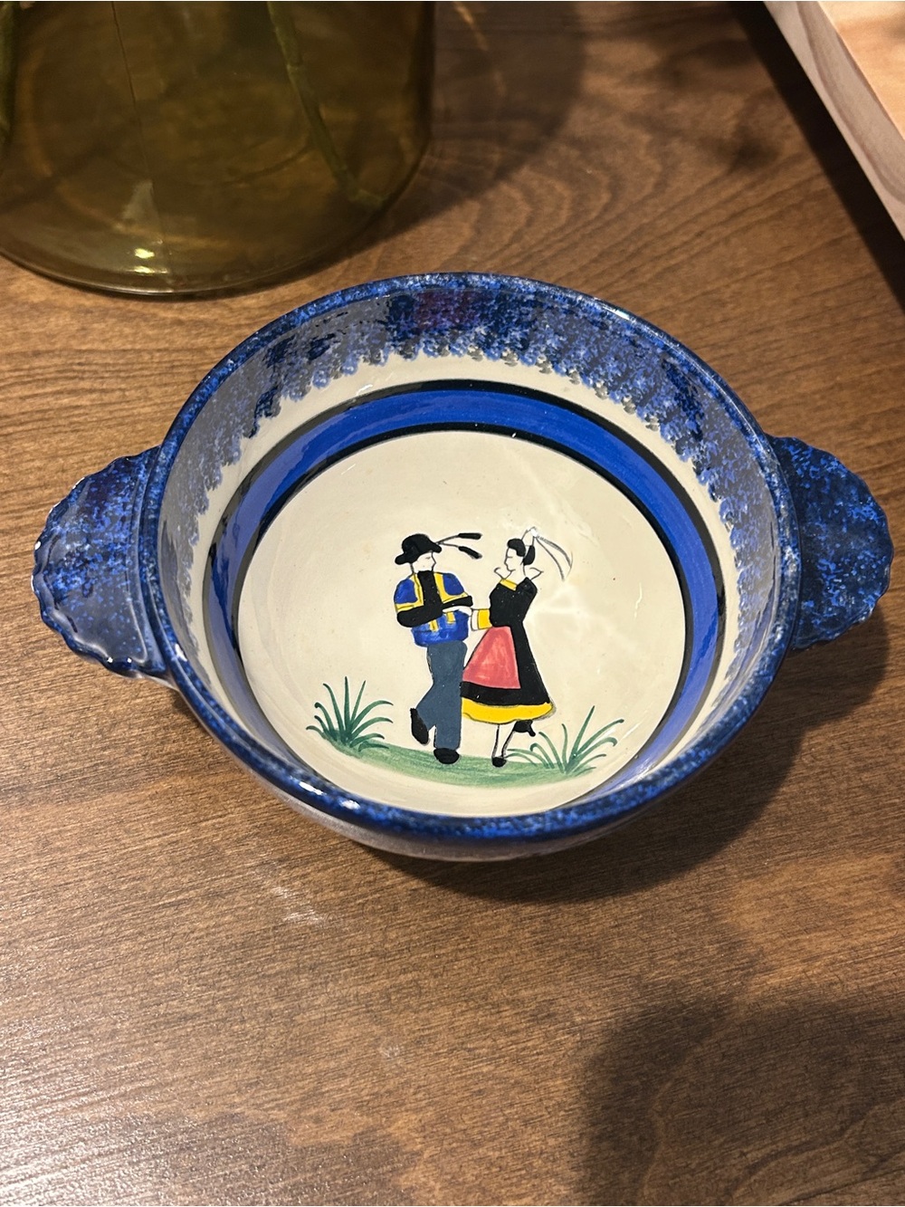 Vintage Henriot Quimper France Hand Painted Breton Bowl